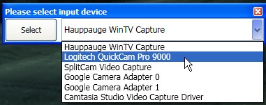 select webcam